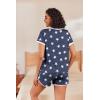 Ekouaer Womens Pajama Short Sets Lounge Sets for Women 2 Piece Soft Pjs Set Casual V Neck Sleepwear with Pockets(Stars-blue)