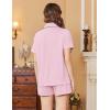 Ekouaer Womens Pajamas Set Soft Classic Notch Collar Bride Pjs Comfy Short Sleeve Sleepwear Loungewear(Dark Pink)