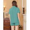 Ekouaer Womens Pajamas Set Soft Classic Notch Collar Bride Pjs Comfy Short Sleeve Sleepwear Loungewear(Gray Green)