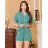 Ekouaer Womens Pajamas Set Soft Classic Notch Collar Bride Pjs Comfy Short Sleeve Sleepwear Loungewear(Gray Green)