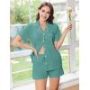 Ekouaer Womens Pajamas Set Soft Classic Notch Collar Bride Pjs Comfy Short Sleeve Sleepwear Loungewear(Gray Green)