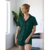 Ekouaer Womens Pajamas Set Soft Classic Notch Collar Bride Pjs Comfy Short Sleeve Sleepwear Loungewear(Lake Green)