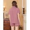 Ekouaer Womens Pajamas Set Soft Classic Notch Collar Bride Pjs Comfy Short Sleeve Sleepwear Loungewear(Pale Violet Red)