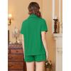 Ekouaer Womens Pajamas Set Soft Classic Notch Collar Bride Pjs Comfy Short Sleeve Sleepwear Loungewear(Viridian)
