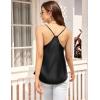 Ekouaer Womens Satin Cami Tops 2 Pack V Neck Silk Camisole Tank Top Spaghetti Strap Racerback Camis Blouse Shirt(Black/White)