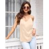 Ekouaer Womens Satin Cami Tops 2 Pack V Neck Silk Camisole Tank Top Spaghetti Strap Racerback Camis Blouse Shirt(Champagne/White)