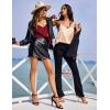 Ekouaer Womens Satin Cami Tops 2 Pack V Neck Silk Camisole Tank Top Spaghetti Strap Racerback Camis Blouse Shirt(Champagne/Wine Red)