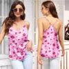 Ekouaer Womens Satin Cami Tops 2 Pack V Neck Silk Camisole Tank Top Spaghetti Strap Racerback Camis Blouse Shirt(Pink Heart Kiss Lip/Red Heart)