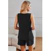 Ekouaer Womens Sleeveless Pajamas Set Cotton Pj Sets Tank Top and Shorts Sleepwear Summer 2 Piece Loungewear S-XXL(Black)