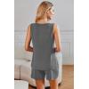 Ekouaer Womens Sleeveless Pajamas Set Cotton Pj Sets Tank Top and Shorts Sleepwear Summer 2 Piece Loungewear S-XXL(Dark Gray)