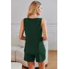 Ekouaer Womens Sleeveless Pajamas Set Cotton Pj Sets Tank Top and Shorts Sleepwear Summer 2 Piece Loungewear S-XXL(Evergreen)