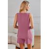 Ekouaer Womens Sleeveless Pajamas Set Cotton Pj Sets Tank Top and Shorts Sleepwear Summer 2 Piece Loungewear S-XXL(Gray Pink)
