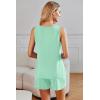Ekouaer Womens Sleeveless Pajamas Set Cotton Pj Sets Tank Top and Shorts Sleepwear Summer 2 Piece Loungewear S-XXL(Ice Green)