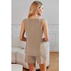 Ekouaer Womens Sleeveless Pajamas Set Cotton Pj Sets Tank Top and Shorts Sleepwear Summer 2 Piece Loungewear S-XXL(Khaki)
