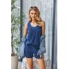 Ekouaer Womens Sleeveless Pajamas Set Cotton Pj Sets Tank Top and Shorts Sleepwear Summer 2 Piece Loungewear S-XXL(Navy Blue)