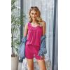 Ekouaer Womens Sleeveless Pajamas Set Cotton Pj Sets Tank Top and Shorts Sleepwear Summer 2 Piece Loungewear S-XXL(Rose Red)