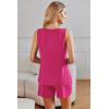 Ekouaer Womens Sleeveless Pajamas Set Cotton Pj Sets Tank Top and Shorts Sleepwear Summer 2 Piece Loungewear S-XXL(Rose Red)