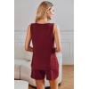 Ekouaer Womens Sleeveless Pajamas Set Cotton Pj Sets Tank Top and Shorts Sleepwear Summer 2 Piece Loungewear S-XXL(Wine Red)