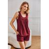 Ekouaer Womens Sleeveless Pajamas Set Cotton Pj Sets Tank Top and Shorts Sleepwear Summer 2 Piece Loungewear S-XXL(Wine Red)