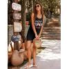 Ekouaer Women’s Sleeveless Swimwear Coverups T-Shirt Beach Dress Tank Bikini Cover Up with Print(Sunglasses Palm Tree)