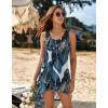 Ekouaer Women’s Sleeveless Swimwear Coverups T-Shirt Beach Dress Tank Bikini Cover Up with Print(Tropical Leaf)