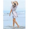 Ekouaer Womens Swimsuit Coverup Short Sleeve Beach Cover Up Dress V Neck Bikini Beachwear(White Tie Dye-01)