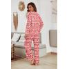 Ekouaer Women’s Waffle Knit Pajama Sets Comfy Long Sleeve Lounge Sets 2 Piece Matching Pj Sets with Pockets(Red Heart)