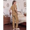 Ekouaer womens pajama sets Short Sleeve Pjs Lounge Set 2 Piece Sleepwear with Long Pants(Brown Leopard)