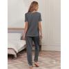 Ekouaer womens pajama sets Short Sleeve Pjs Lounge Set 2 Piece Sleepwear with Long Pants(Dark Gray)
