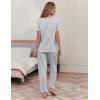 Ekouaer womens pajama sets Short Sleeve Pjs Lounge Set 2 Piece Sleepwear with Long Pants(Light Gray)