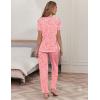 Ekouaer womens pajama sets Short Sleeve Pjs Lounge Set 2 Piece Sleepwear with Long Pants(Pink Leopard)