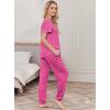 Ekouaer womens pajama sets Short Sleeve Pjs Lounge Set 2 Piece Sleepwear with Long Pants(Rose Leopard)