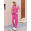Ekouaer womens pajama sets Short Sleeve Pjs Lounge Set 2 Piece Sleepwear with Long Pants(Rose Leopard)