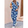 Ekouaer womens pajama sets Short Sleeve Pjs Lounge Set 2 Piece Sleepwear with Long Pants(White Floral Blue Leopard)