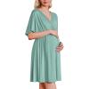 Ekouaer 3 in 1 Labor and Delivery Gown for Hospital Short Sleeve Maternity Nursing Dress Nightgown Postpartum Sleepwear(Mint Green)
