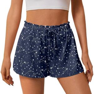 Ekouaer Womens Pajama Shorts 2026 Soft Sleep Shorts Casual Pj Short Comfy Pajama Short Summer Drawstring Pajama Bottoms(Navy Star)