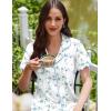 Ekouaer Cotton Nightgowns for Women Button Down Sleep Shirts Short Sleeve Night Gown Boyfriend Sleepwear Soft Night Shirts(Blue Flowers)