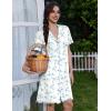 Ekouaer Cotton Nightgowns for Women Button Down Sleep Shirts Short Sleeve Night Gown Boyfriend Sleepwear Soft Night Shirts(Blue Flowers)
