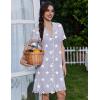 Ekouaer Cotton Nightgowns for Women Button Down Sleep Shirts Short Sleeve Night Gown Boyfriend Sleepwear Soft Night Shirts(Grey Star)