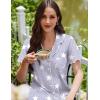 Ekouaer Cotton Nightgowns for Women Button Down Sleep Shirts Short Sleeve Night Gown Boyfriend Sleepwear Soft Night Shirts(Grey Star)