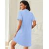 Ekouaer Cotton Nightgowns for Women Button Down Sleep Shirts Short Sleeve Night Gown Boyfriend Sleepwear Soft Night Shirts(Light Blue)