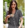 Ekouaer Cotton Nightgowns for Women Button Down Sleep Shirts Short Sleeve Night Gown Boyfriend Sleepwear Soft Night Shirts(Medium Grey)