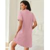 Ekouaer Cotton Nightgowns for Women Button Down Sleep Shirts Short Sleeve Night Gown Boyfriend Sleepwear Soft Night Shirts(Pink)