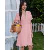 Ekouaer Cotton Nightgowns for Women Button Down Sleep Shirts Short Sleeve Night Gown Boyfriend Sleepwear Soft Night Shirts(Pink)