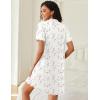 Ekouaer Cotton Nightgowns for Women Button Down Sleep Shirts Short Sleeve Night Gown Boyfriend Sleepwear Soft Night Shirts(White Floral)
