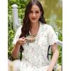 Ekouaer Cotton Nightgowns for Women Button Down Sleep Shirts Short Sleeve Night Gown Boyfriend Sleepwear Soft Night Shirts(White Floral)