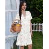 Ekouaer Cotton Nightgowns for Women Button Down Sleep Shirts Short Sleeve Night Gown Boyfriend Sleepwear Soft Night Shirts(White Floral)