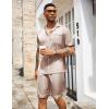 Ekouaer Mens Silk Satin Pajamas Set, Short Sleeve Sleepwear Lightweight Button Up Lounge Pjs Set with Pockets S-4XL(Champagne)