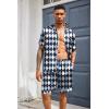 Ekouaer Mens Silk Satin Pajamas Set, Short Sleeve Sleepwear Lightweight Button Up Lounge Pjs Set with Pockets S-4XL(Diamond Pattern)