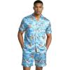 Ekouaer Mens Silk Satin Pajamas Set, Short Sleeve Sleepwear Lightweight Button Up Lounge Pjs Set with Pockets S-4XL(Serene Blue)